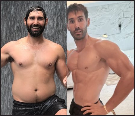 Chris Margarido's own transformation, before and after